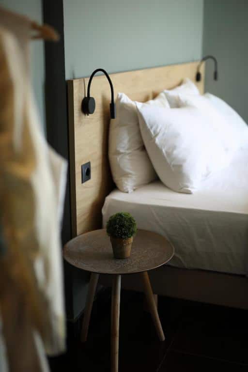 Balcony with a table, chairs and sea view